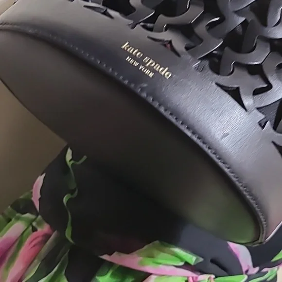 Kate Spade Leather Cut Out Black Shoulder Bag - Picture 5 of 12